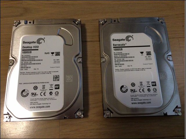 壊れたHDDと新品HDD